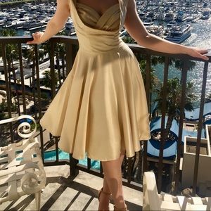 “Lindy Bop” Ivory Cream Satin Dress, with pockets!